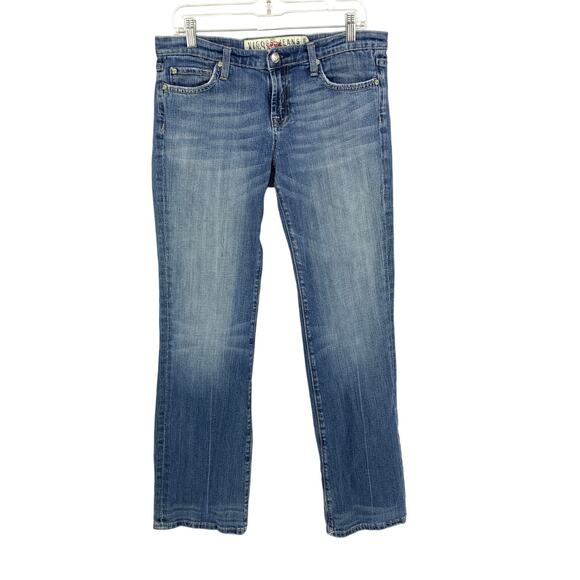 Vintage Y2K Vigoss Boot Cut Jeans Womens Size 31 Low Rise Distressed Medium Wash - Picture 1 of 9